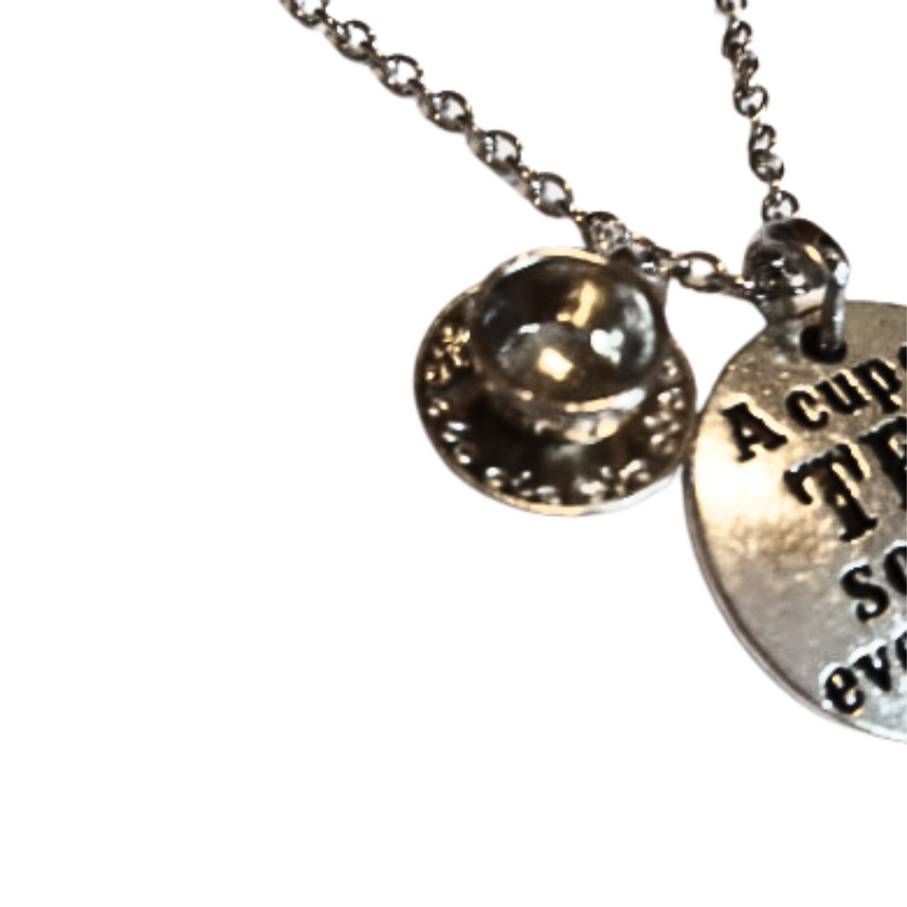 A Spot Of Tea Solves Everything Necklace