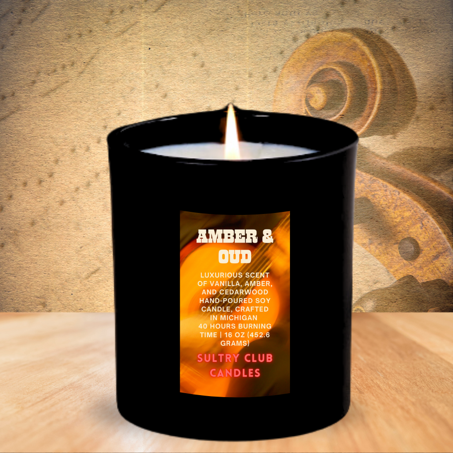 AMBER & OUD Soy Candle by Sultry Club