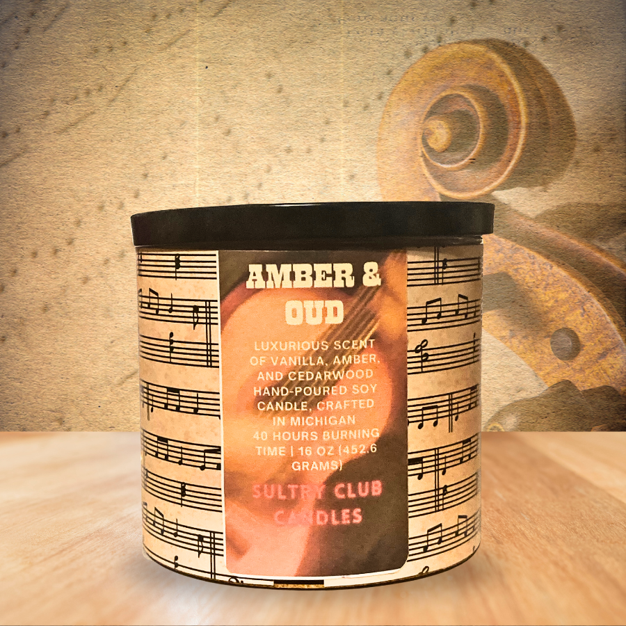 AMBER & OUD Soy Candle by Sultry Club