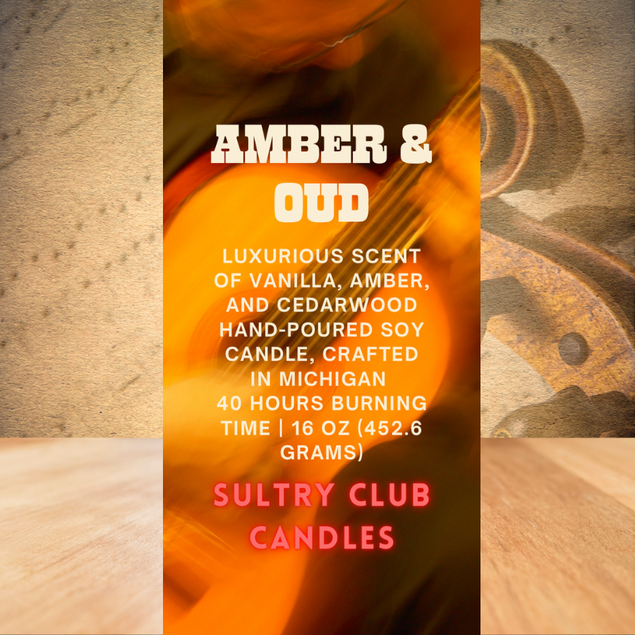 AMBER & OUD Soy Candle by Sultry Club
