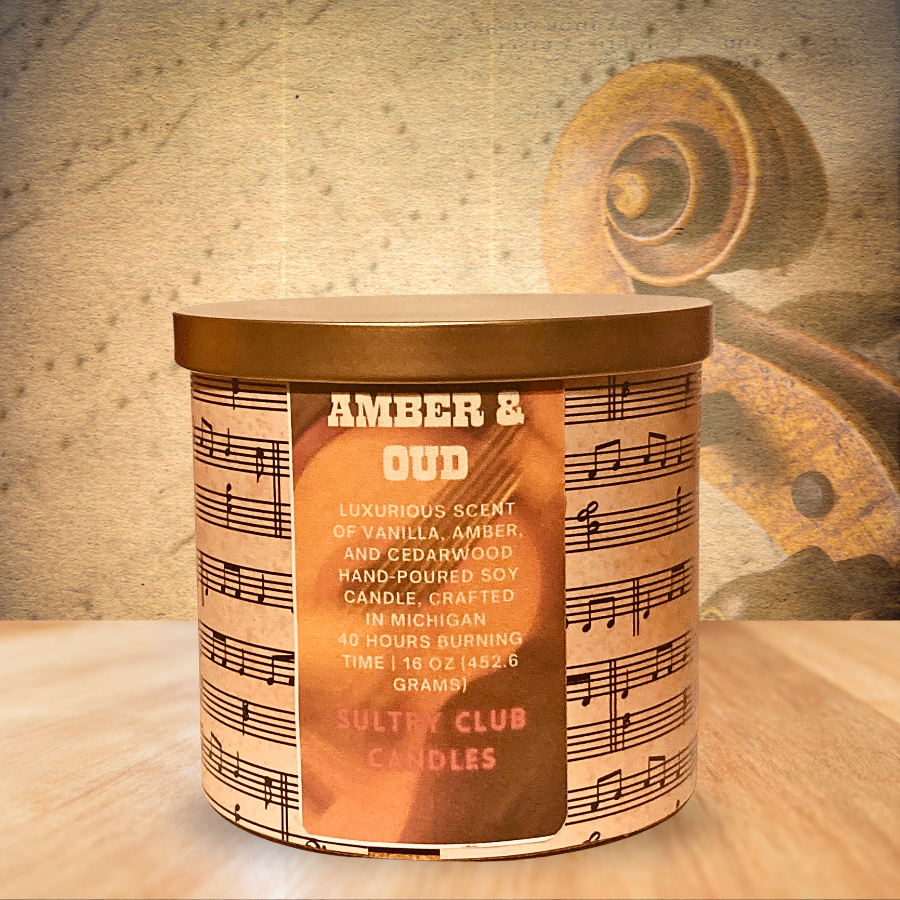 AMBER & OUD Soy Candle by Sultry Club