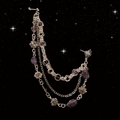 Amythest Chainmail Helix 18g Earring