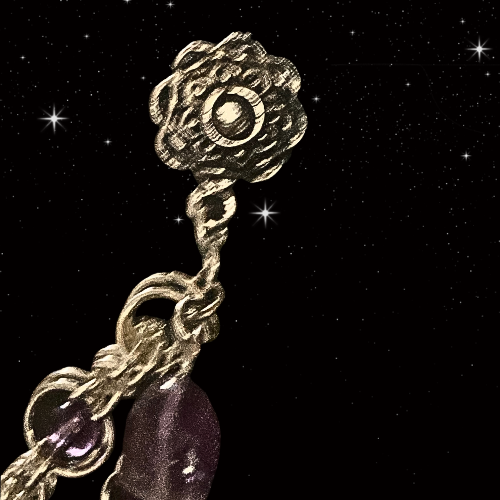 Amythest Chainmail Helix 18g Earring