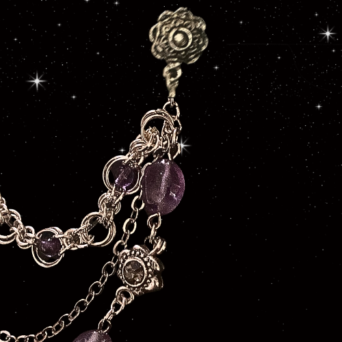 Amythest Chainmail Helix 18g Earring