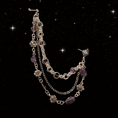 Amythest Chainmail Helix 18g Earring