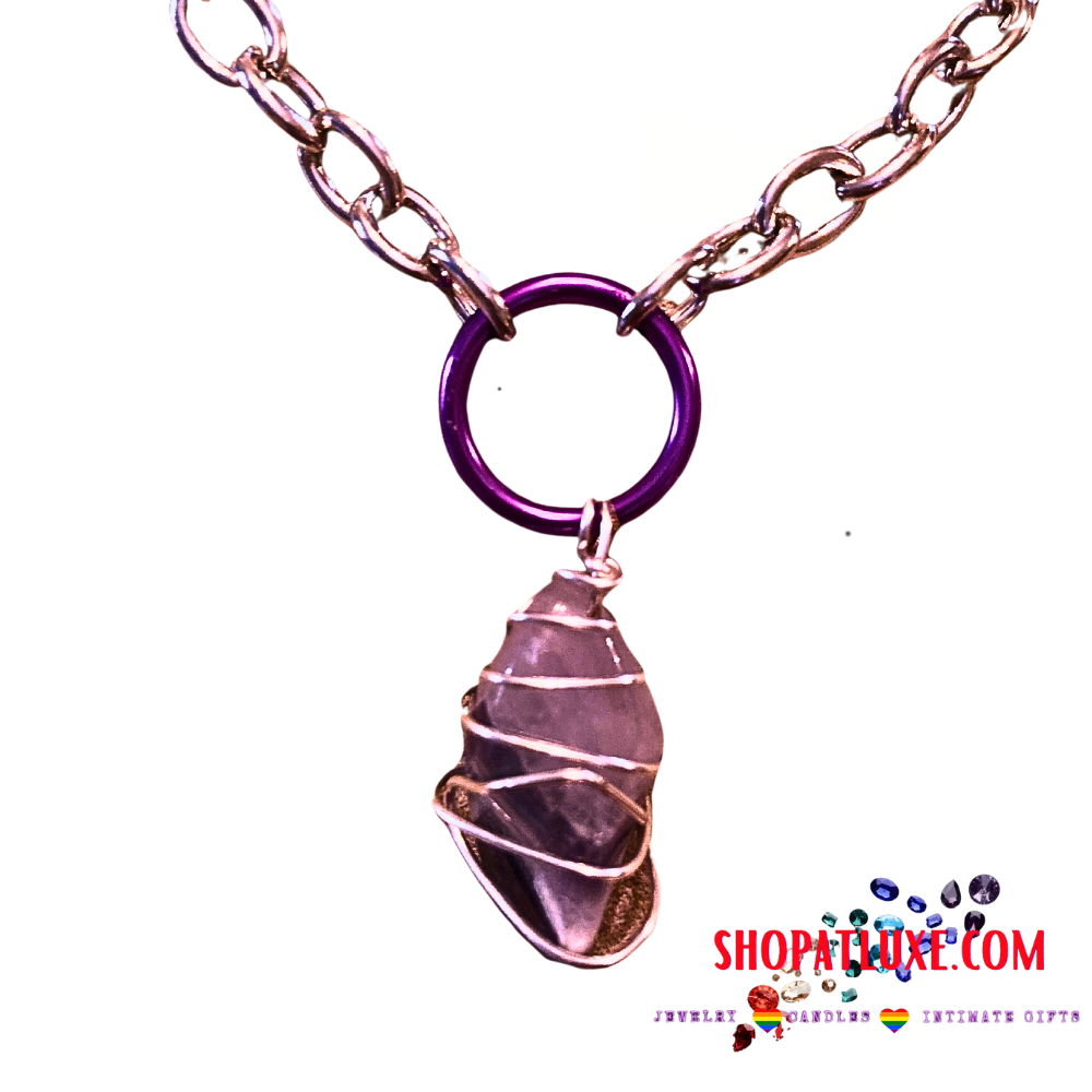 Amethyst Embellished Two Row Necklace