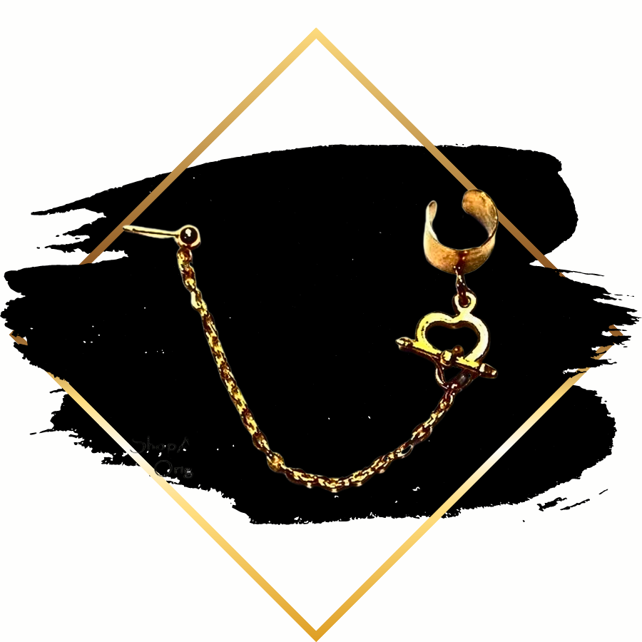 Cupid's Arrow Ear Cuff And Chain