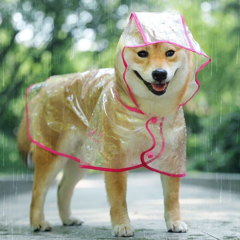 Pet Dog Puppy Transparent Rainwear Raincoat Pet Hooded Waterproof Jacket Clothes Soft PVC Raincoat Suitable For Small Dogs