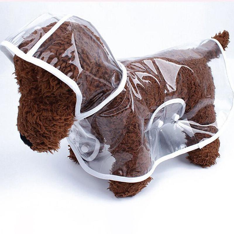 Pet Dog Puppy Transparent Rainwear Raincoat Pet Hooded Waterproof Jacket Clothes Soft PVC Raincoat Suitable For Small Dogs