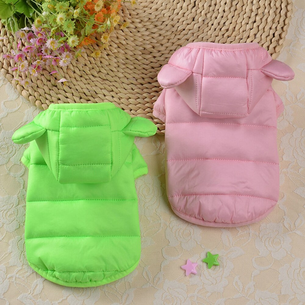 Winter Pet Warm Down Jacket Pet Dog Clothes For Small Medium Dogs Puppy Hoodie Cotton Dog Coat Cat Jacket Padded Bread Clothes