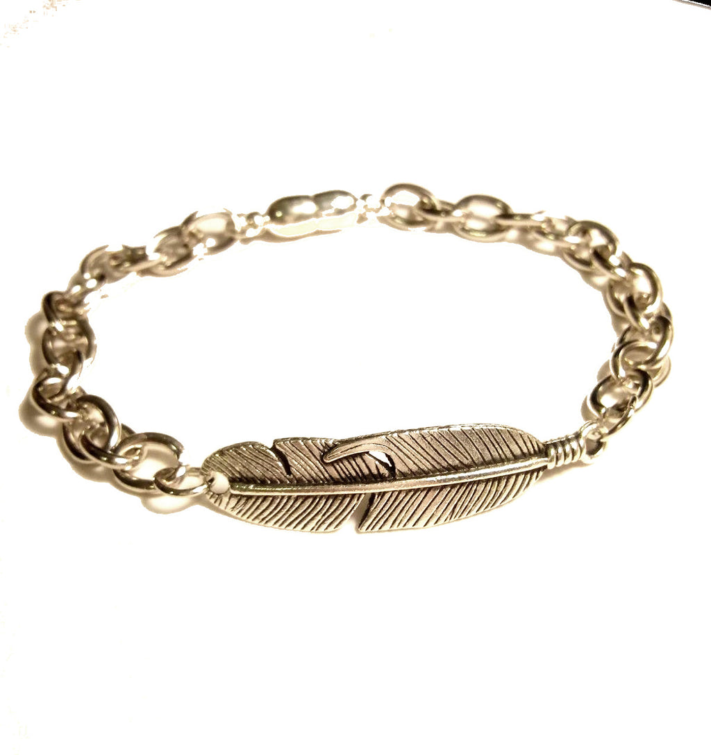 American Heritage Feather And Steel Bracelet