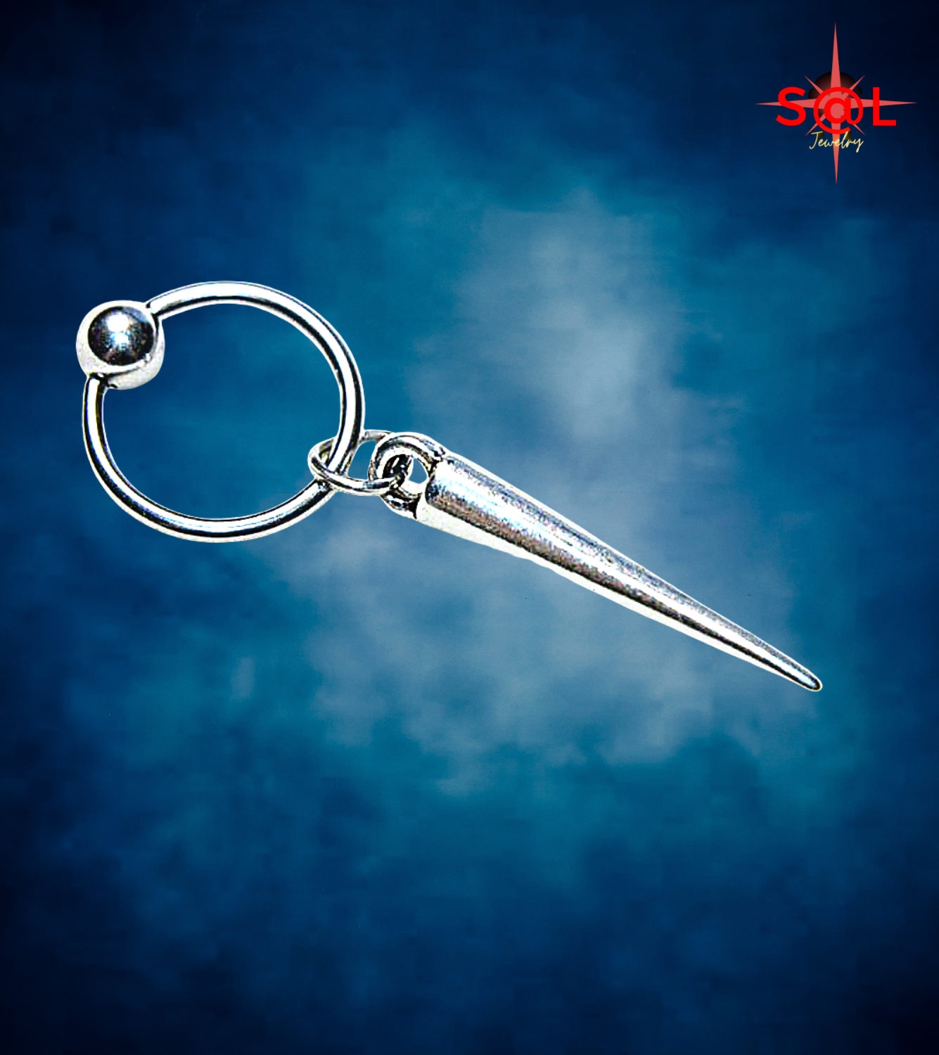 18G Captive Bead Ring With Spike Dangle