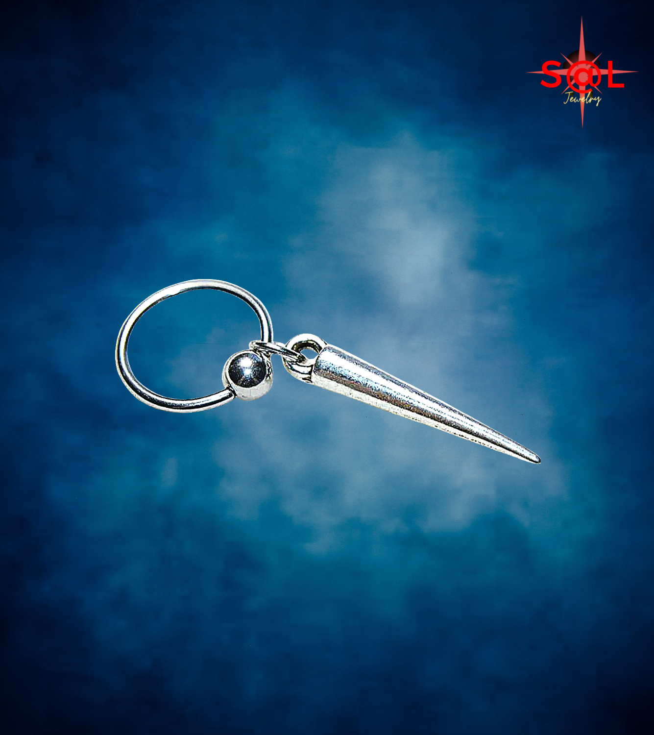 18G Captive Bead Ring With Spike Dangle