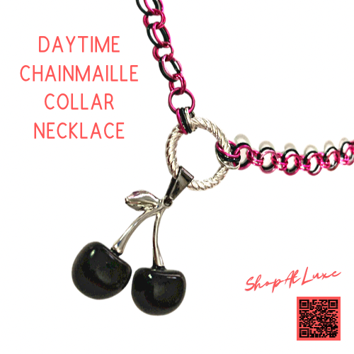 Black Cherries Chainmaille Daytime Choker