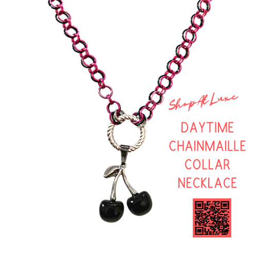 Black Cherries Chainmaille Daytime Choker