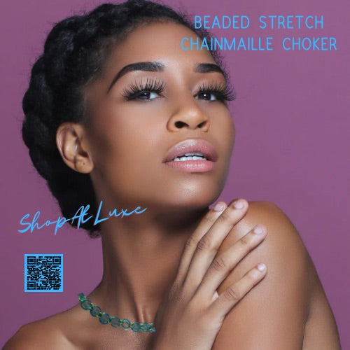 Beaded Chainmaille Stretch Choker