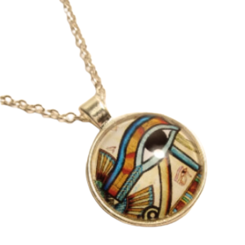 Abstract Eye Of Horus Glass Necklace