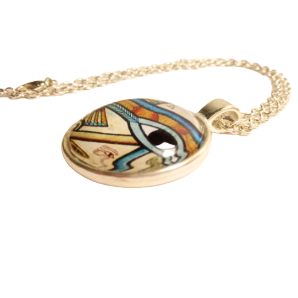 Abstract Eye Of Horus Glass Necklace