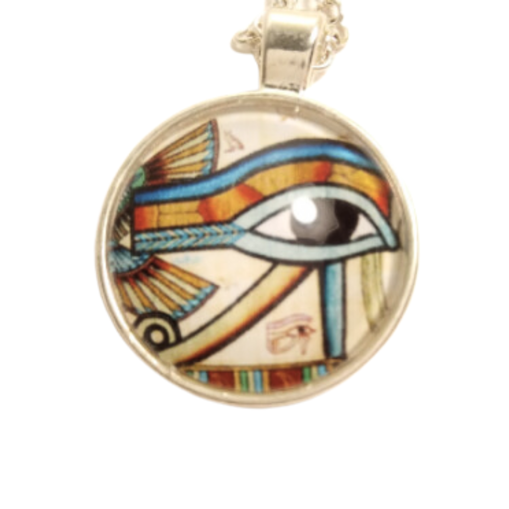 Abstract Eye Of Horus Glass Necklace