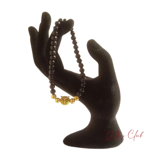 Alpha Owl Black Obsidian And Hematite Bracelet