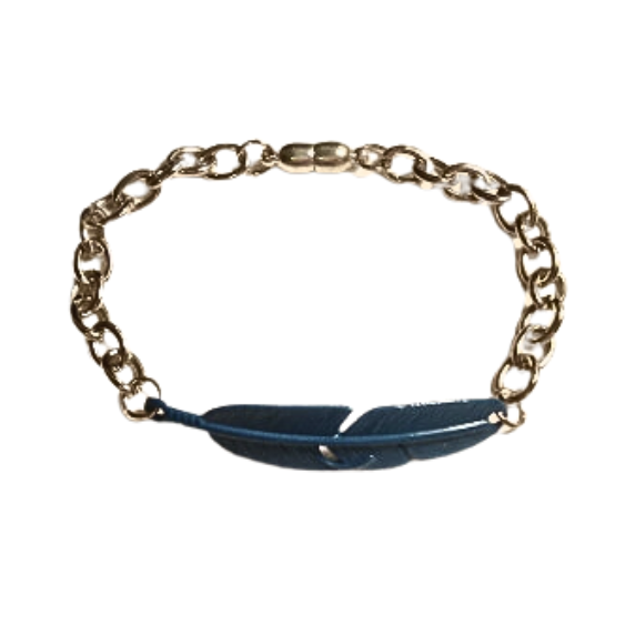 American Heritage Feather And Steel Bracelet