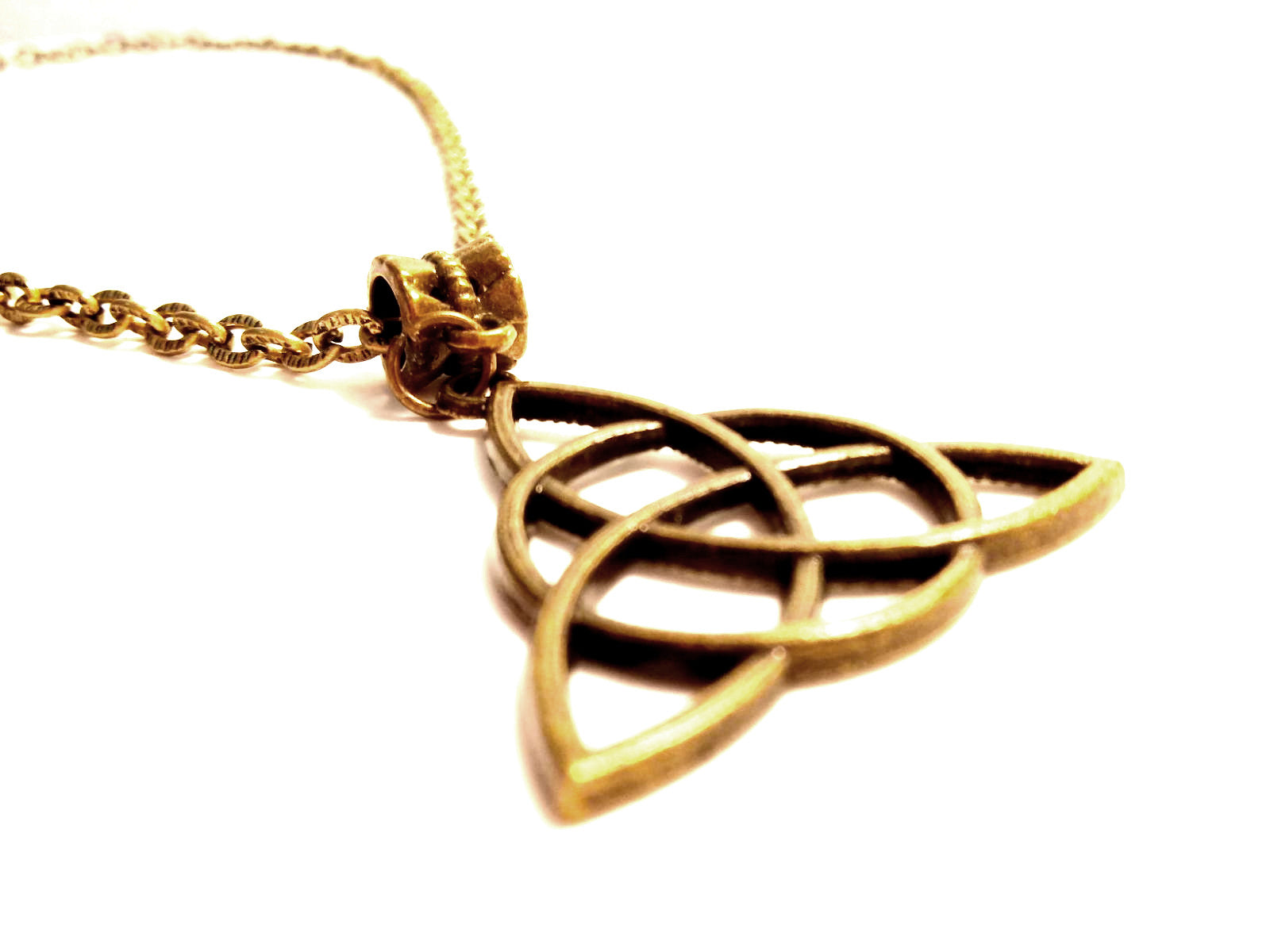 Antique Silver Triquetra Trinity Celtic Knot Necklace