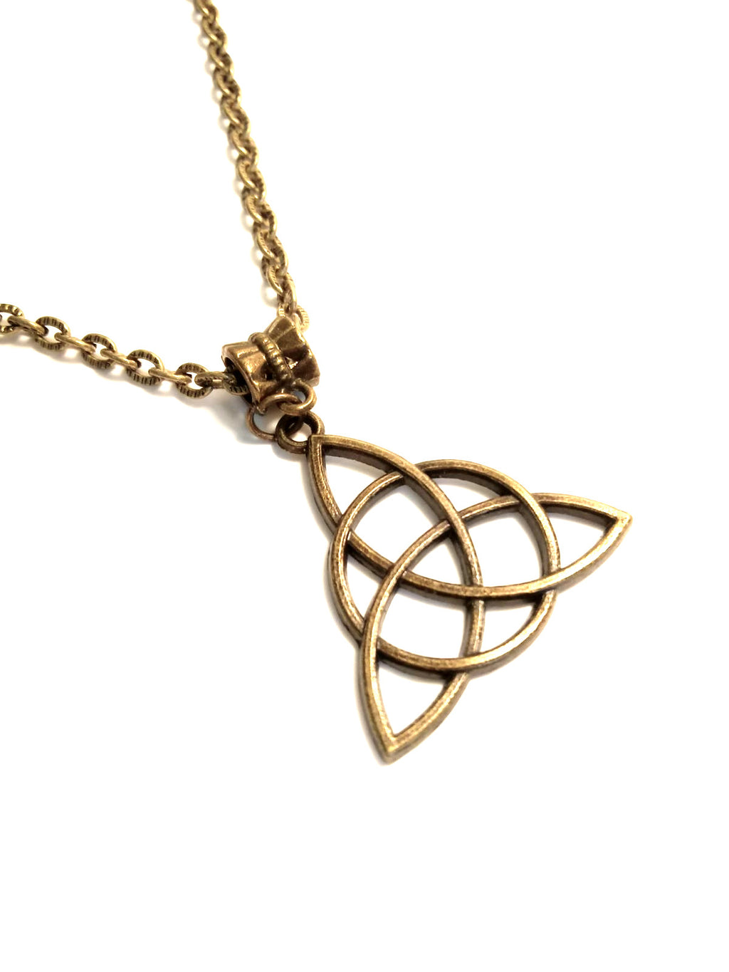 Antique Silver Triquetra Trinity Celtic Knot Necklace