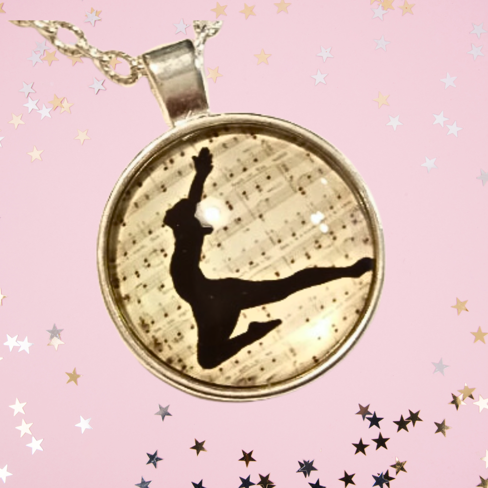 Exquisite Silver Ballet Dancer Necklace