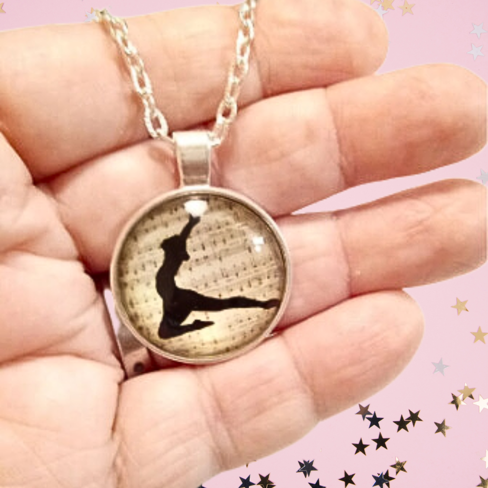 Exquisite Silver Ballet Dancer Necklace