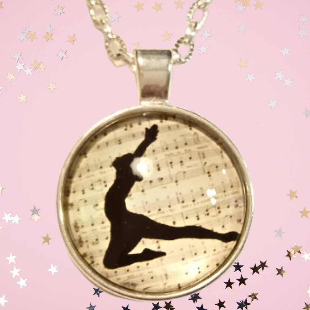 Exquisite Silver Ballet Dancer Necklace