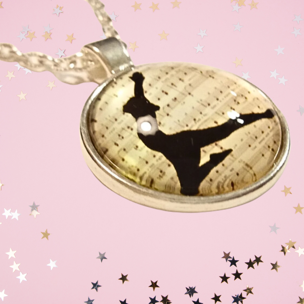 Exquisite Silver Ballet Dancer Necklace
