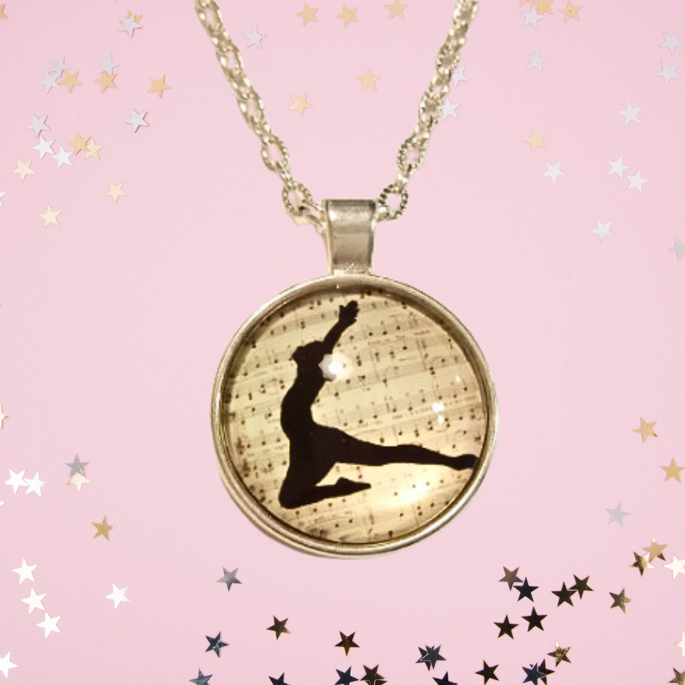Exquisite Silver Ballet Dancer Necklace