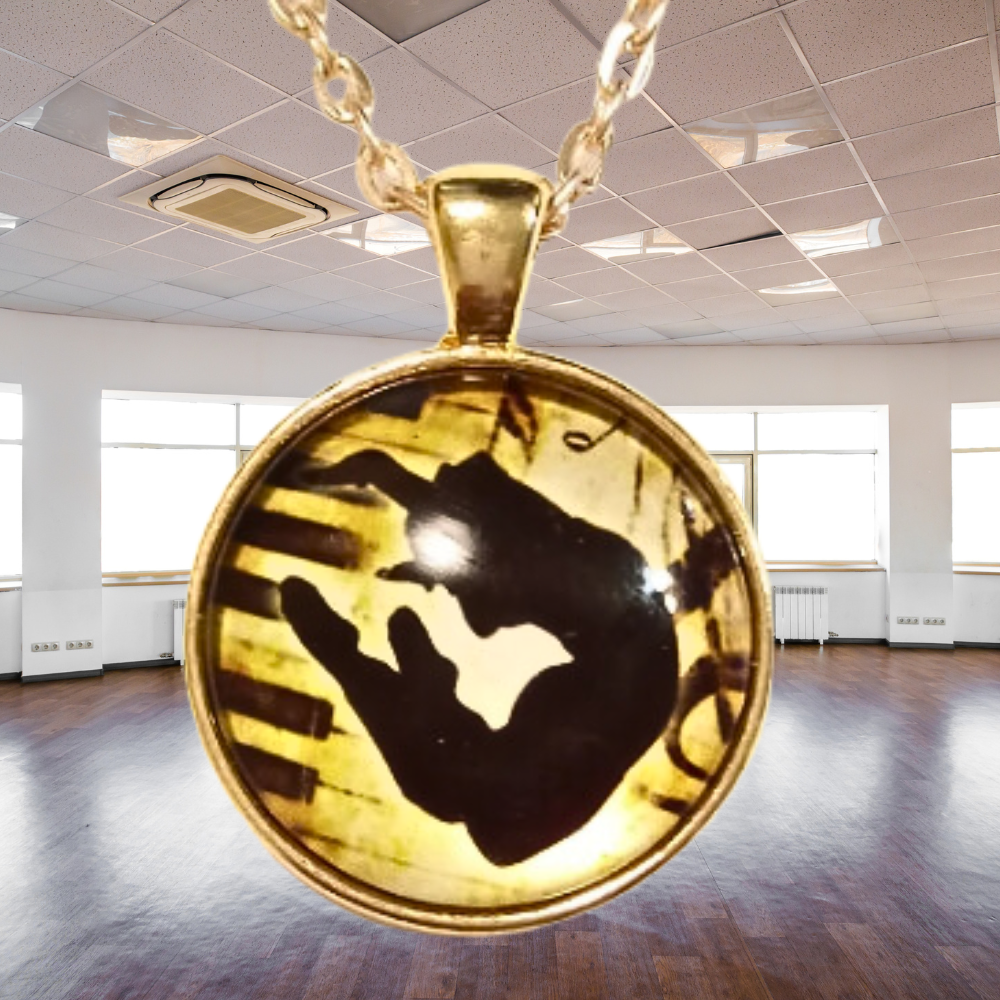 Ballet Dancer Cabochon Rose Gold Necklace