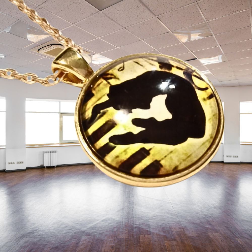 Ballet Dancer Cabochon Rose Gold Necklace