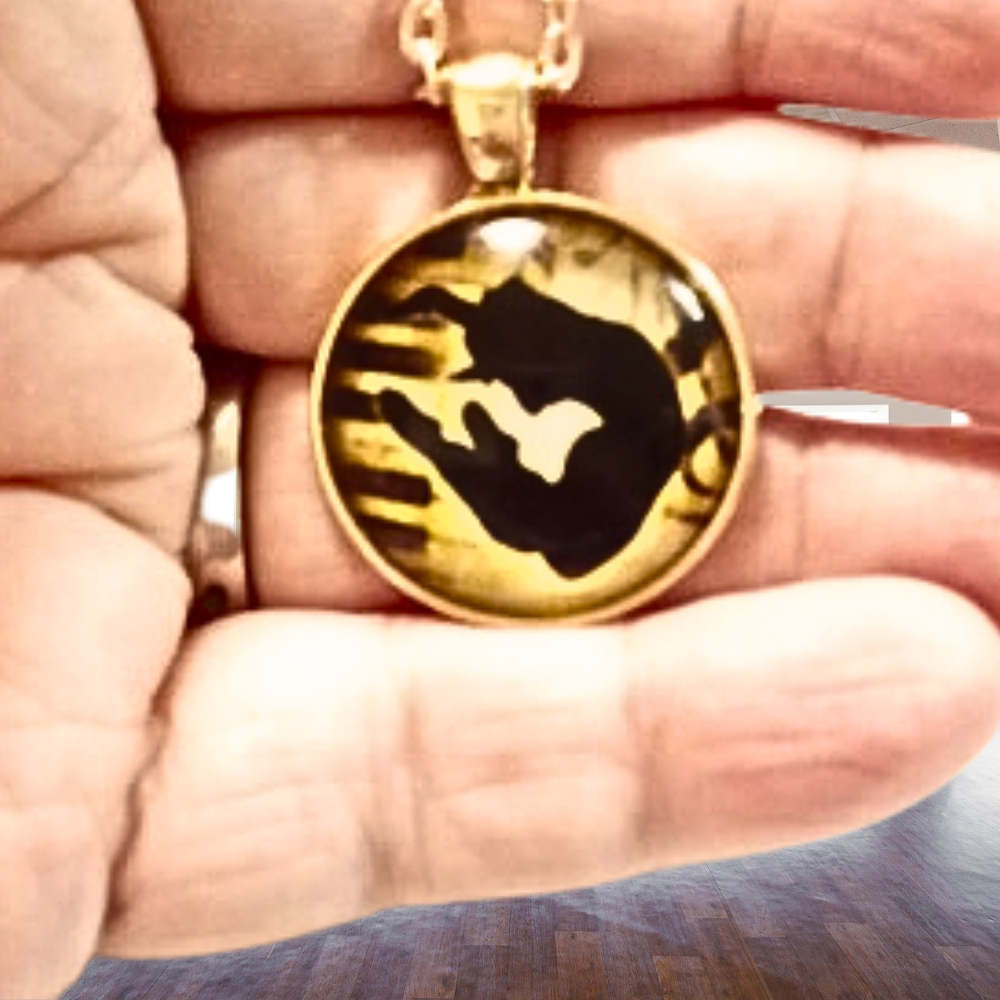 Ballet Dancer Cabochon Rose Gold Necklace