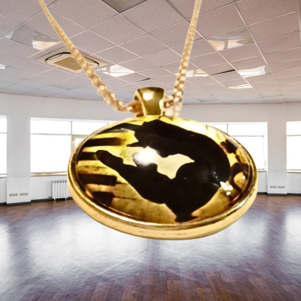 Ballet Dancer Cabochon Rose Gold Necklace