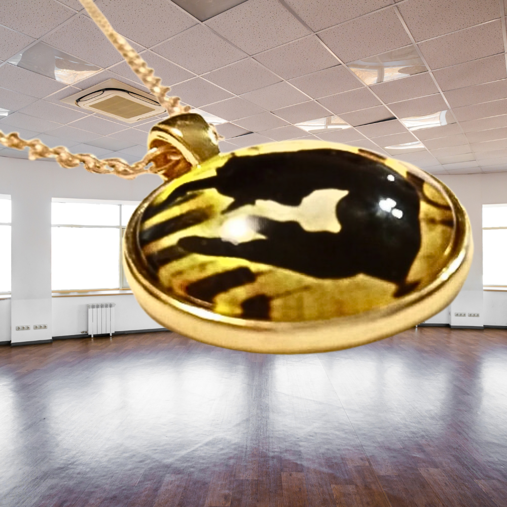 Ballet Dancer Cabochon Rose Gold Necklace