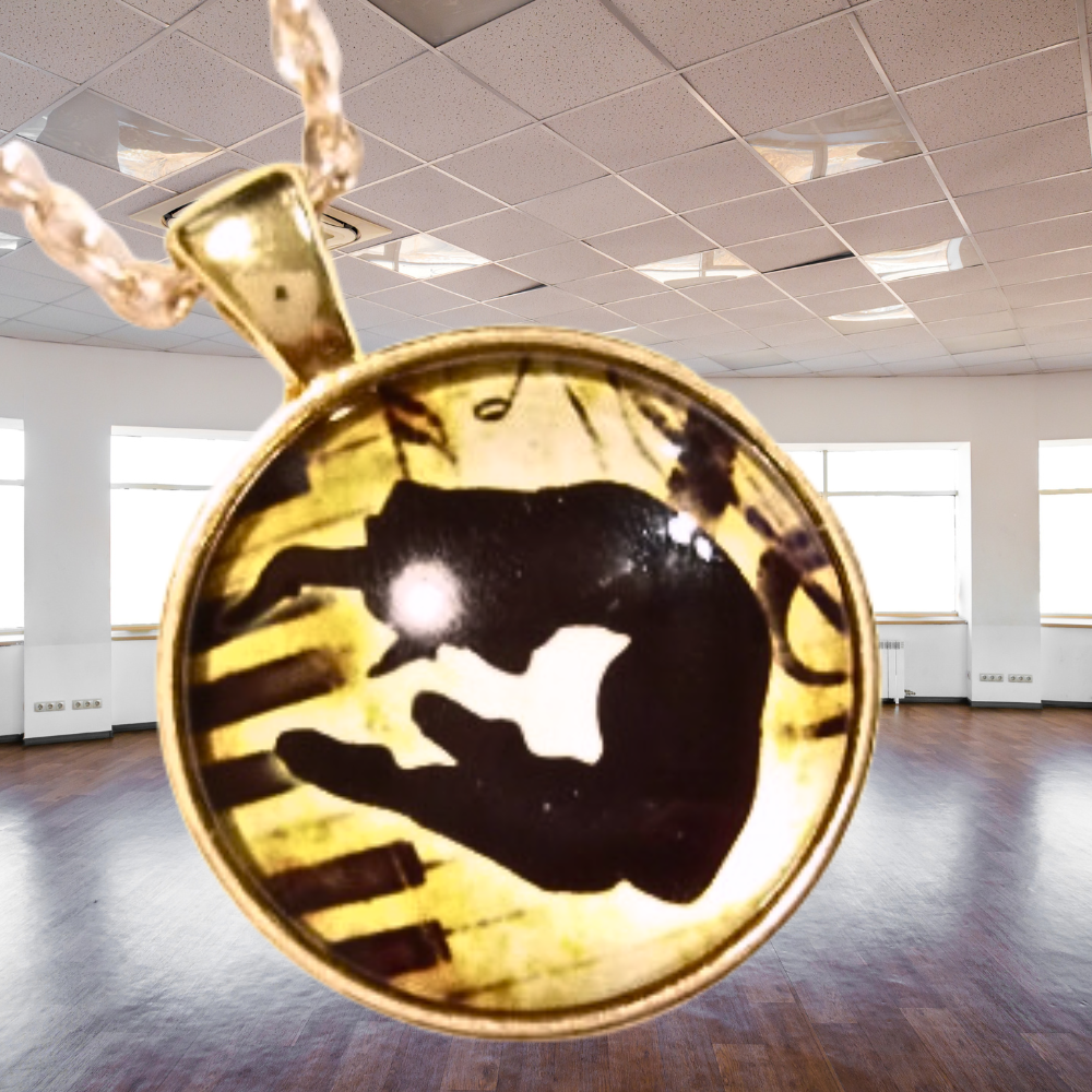 Ballet Dancer Cabochon Rose Gold Necklace