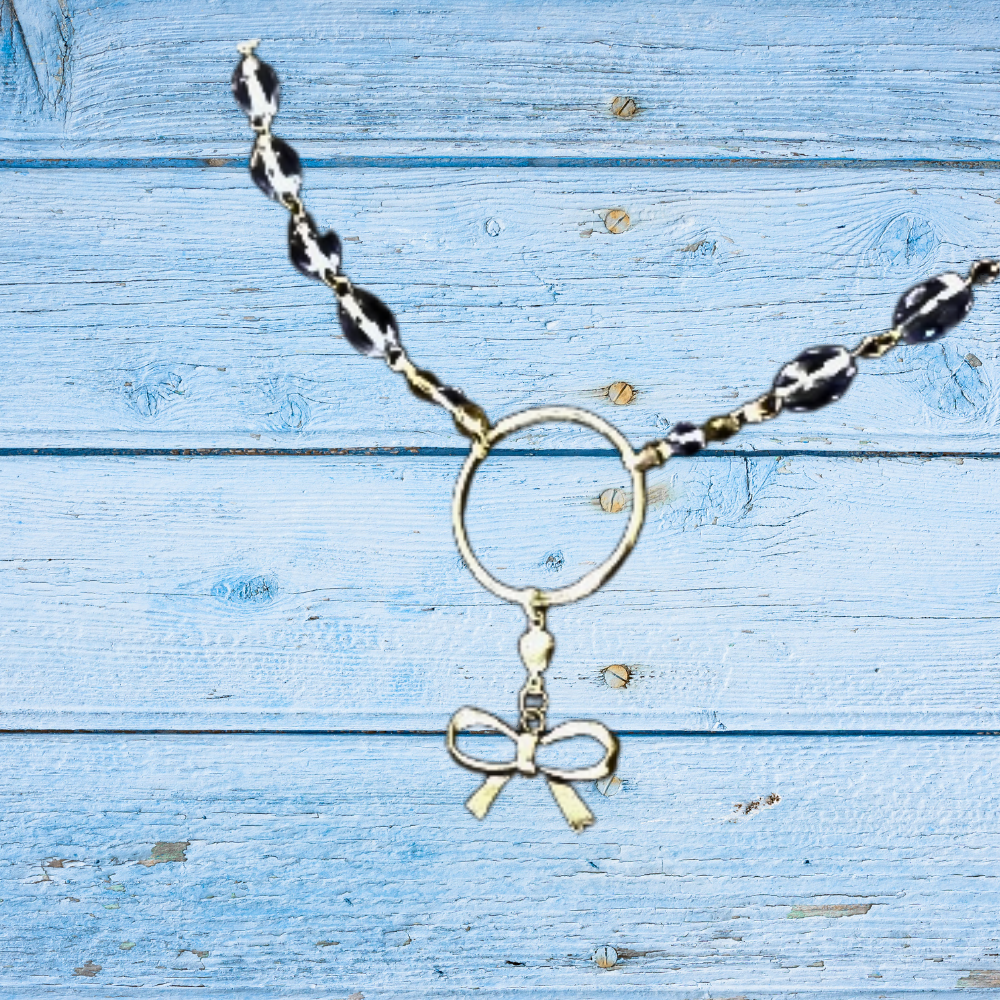 Hand Beaded Princess Bowtie Discreet Choker Necklace