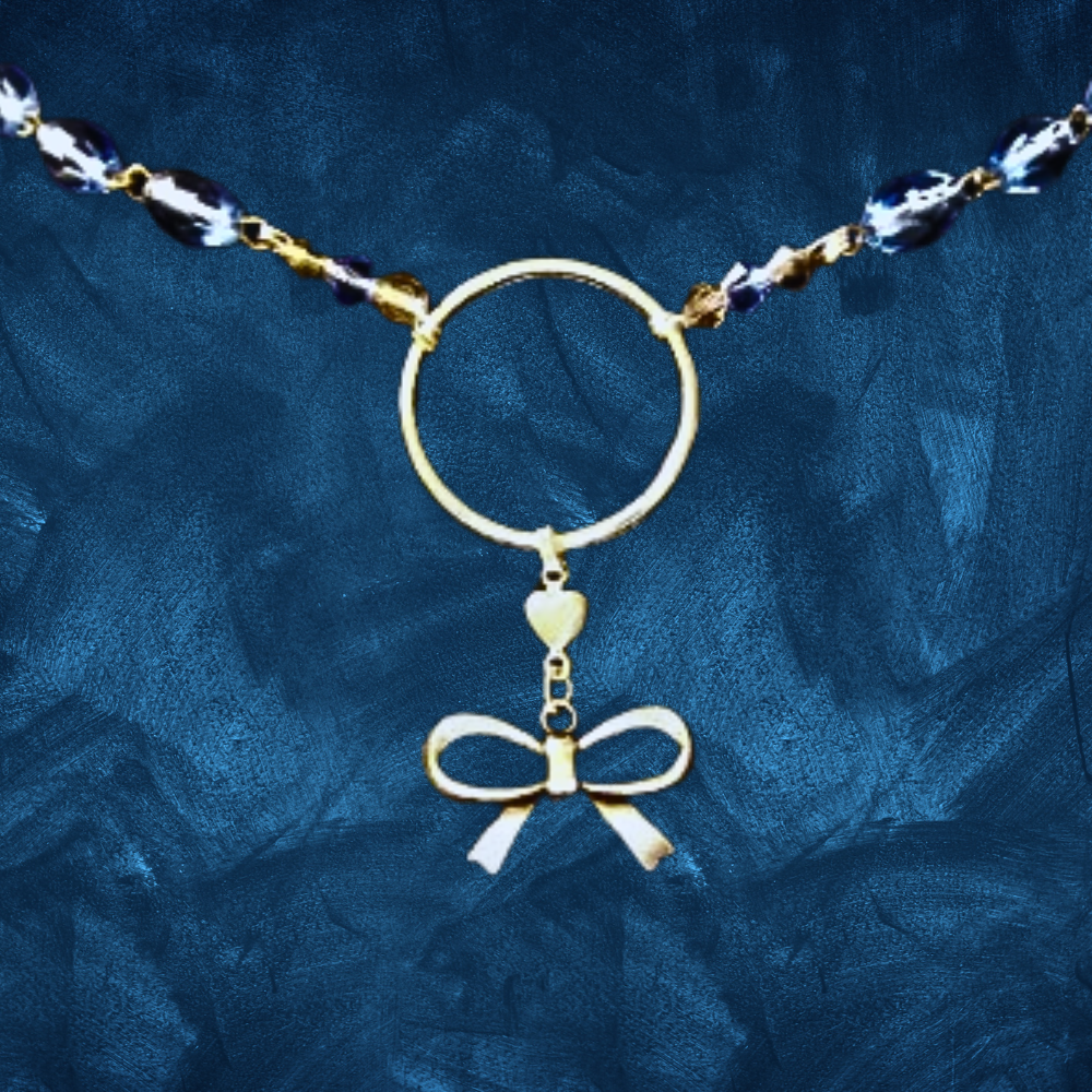 Hand Beaded Princess Bowtie Discreet Choker Necklace