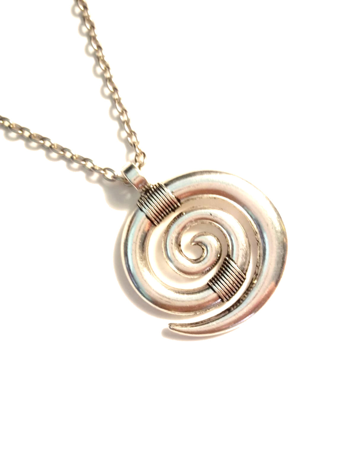 Celtic Labyrinth Steel Spiral Necklace