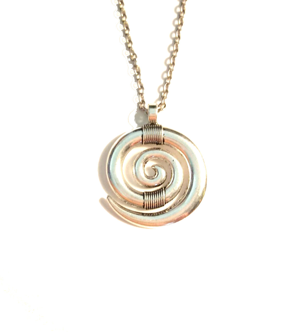 Celtic Labyrinth Steel Spiral Necklace
