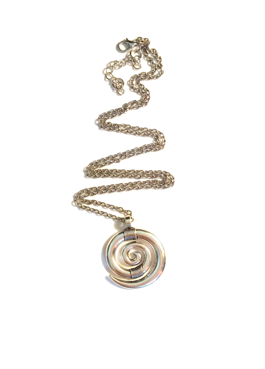 Celtic Labyrinth Steel Spiral Necklace
