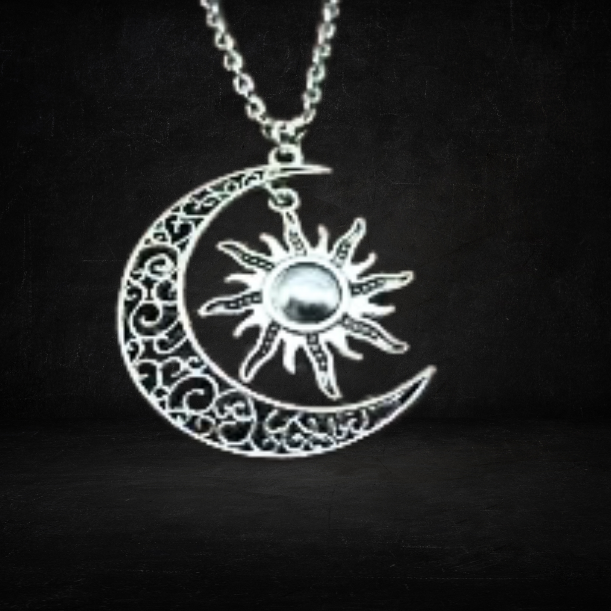 Crescent Moon And Sun Necklace