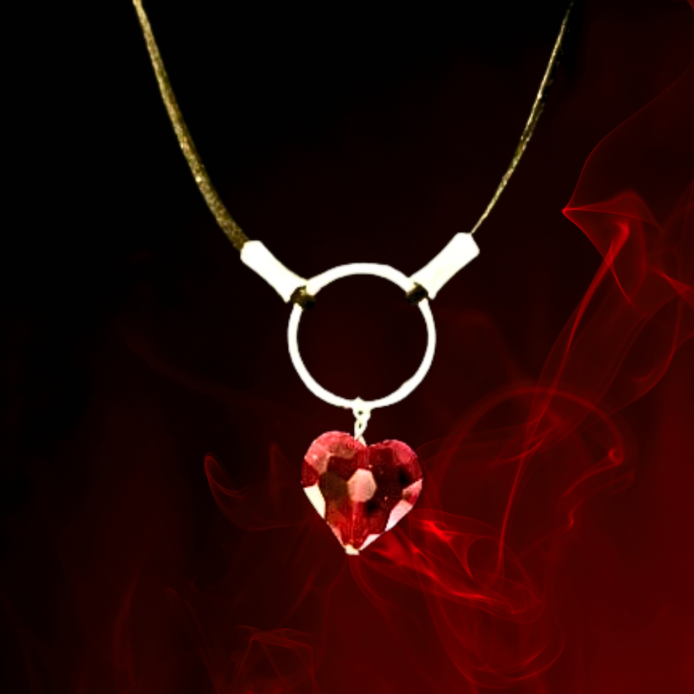 Discreet Leather Choker Necklace With Heart