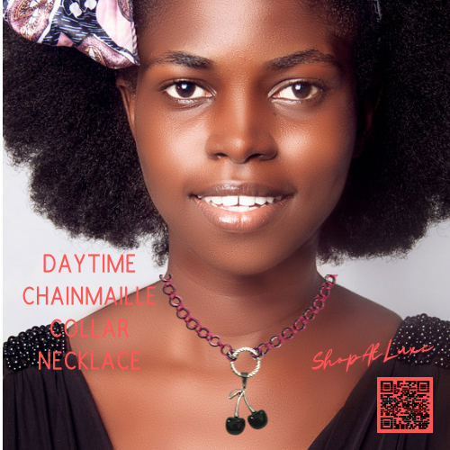 Black Cherries Chainmaille Daytime Choker