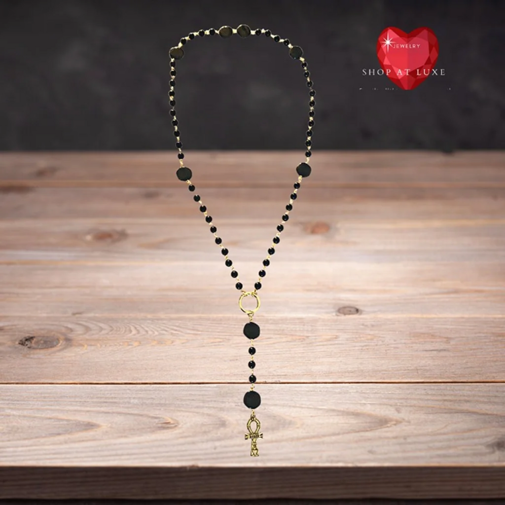 Egyptian Ankh Rosary Necklace