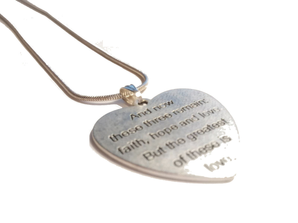 Faith Hope And Love Heart Necklace