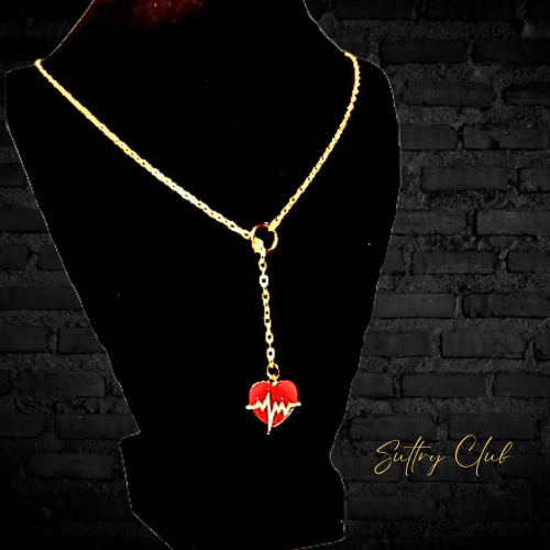 Feel My Pulse Rose Gold Lariat Necklace