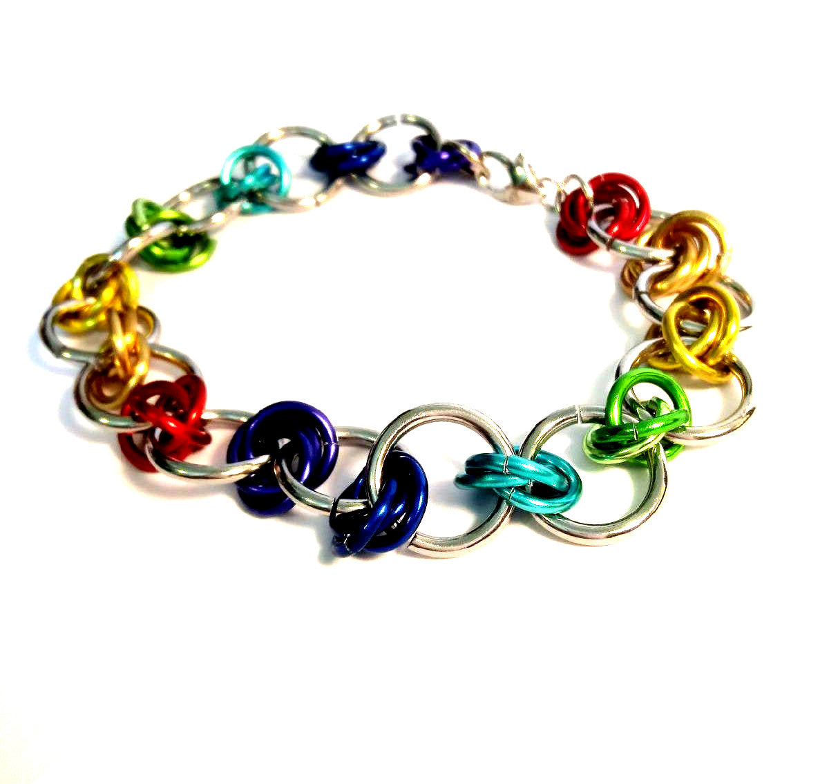 Gay Pride Rainbow Chainmail Bracelet
